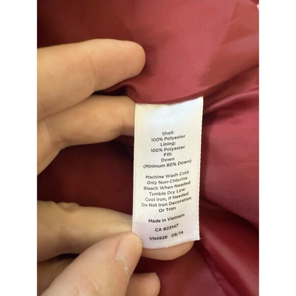 Talbots Duck Down Puffer Vest Jacket Women’s XS Quilted Gorpcore Red Plaid Zip - Picture 5 of 7